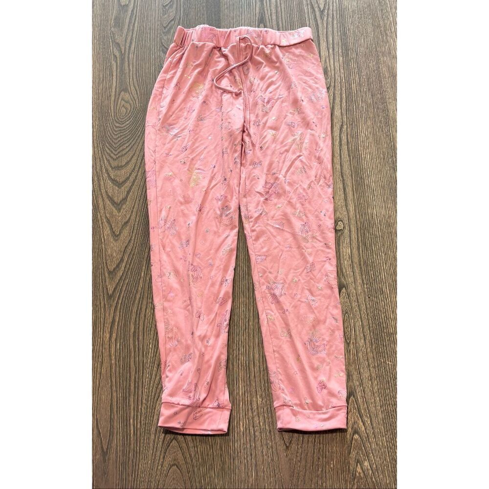 Sophia & Lily Ribbed Unicorn Diamond Jogger Sleep Pajama Pants Pink Size 10/12